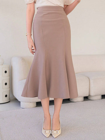 DAZY Women's Bodycon Mermaid Hem Skirt