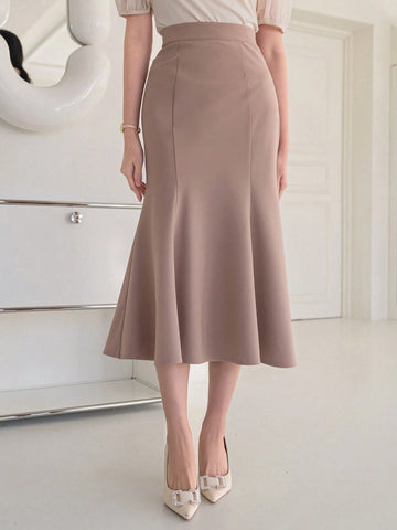 DAZY Women's Bodycon Mermaid Hem Skirt