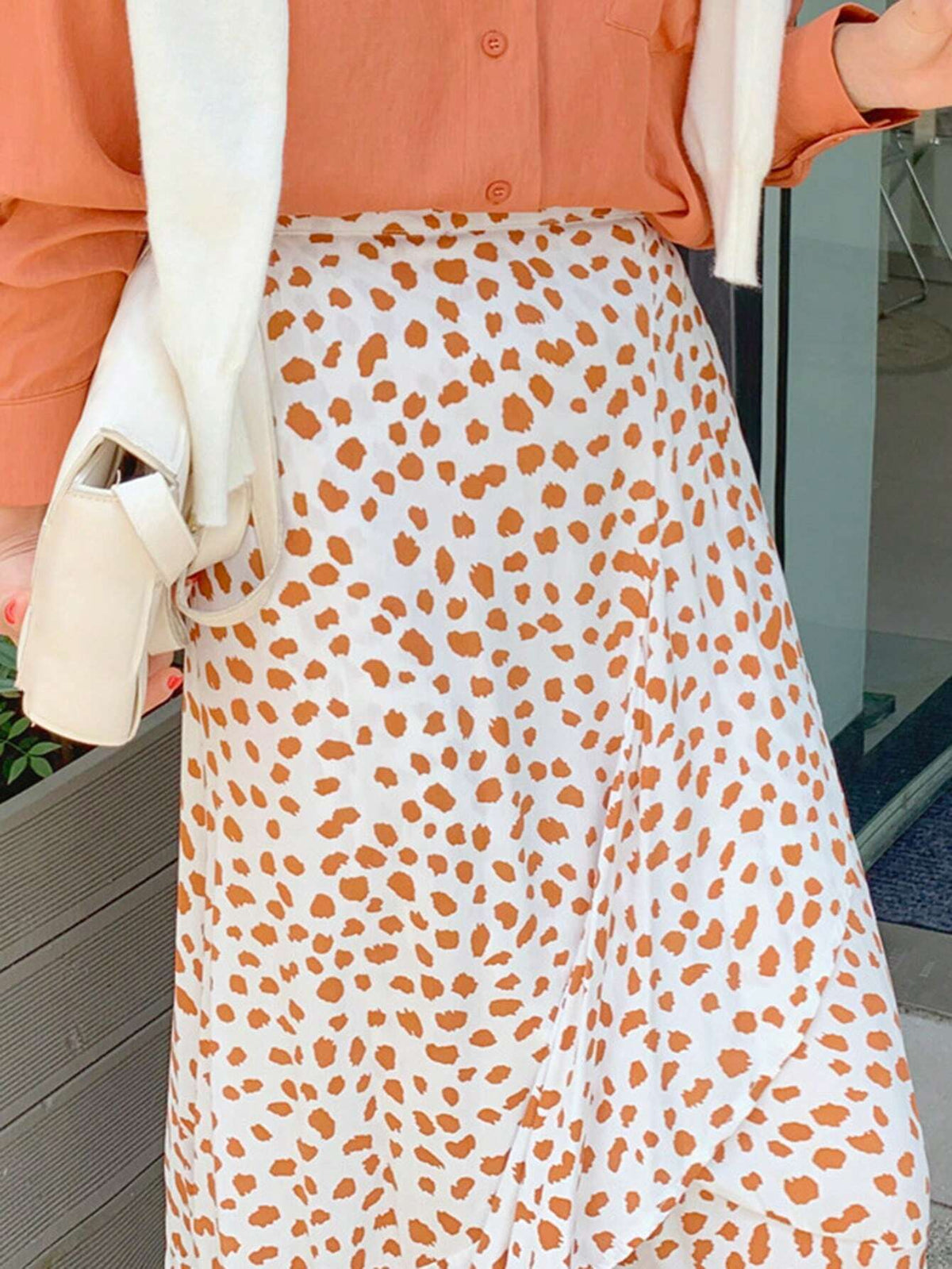 DAZY Women's Casual Maxi Wrap Skirt With Allover Print Floral Pattern And Ruffle Hem For Spring/Summer