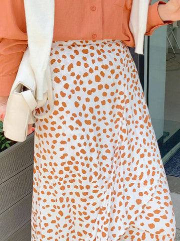 DAZY Women's Casual Maxi Wrap Skirt With Allover Print Floral Pattern And Ruffle Hem For Spring/Summer