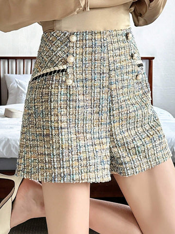 DAZY Women's Casual Plaid Shorts, Autumn New Arrival
