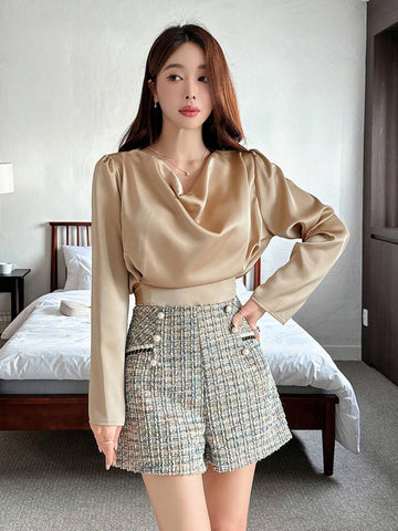 DAZY Women's Casual Plaid Shorts, Autumn New Arrival