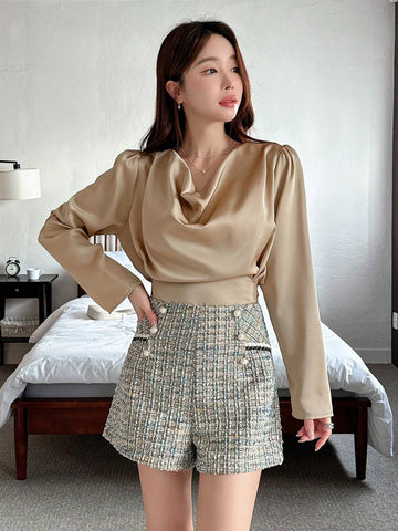 DAZY Women's Casual Plaid Shorts, Autumn New Arrival