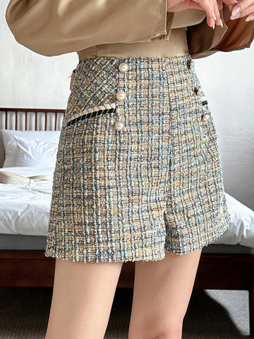 DAZY Women's Casual Plaid Shorts, Autumn New Arrival