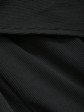 DAZY Women's Casual Solid Color Contrast Side Tied Long Pants