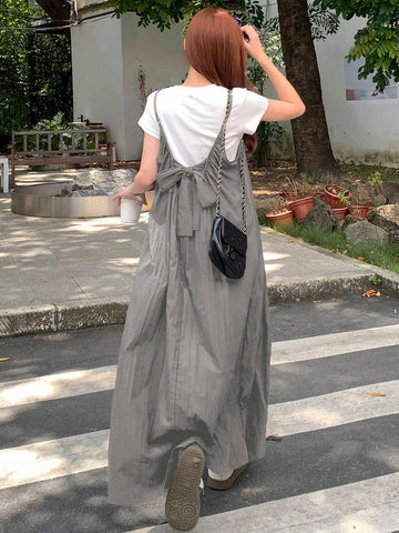 DAZY Women's Casual Tie-Front Dress, Suitable For Leisure Outings