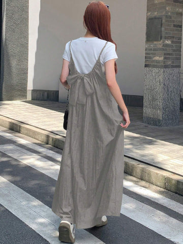 DAZY Women's Casual Tie-Front Dress, Suitable For Leisure Outings