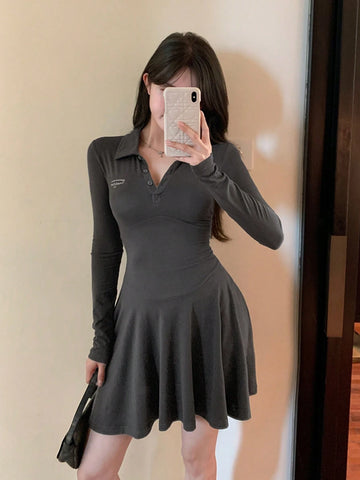 DAZY Women's Cinched Waist A-Line Hooded Print Mini Dress