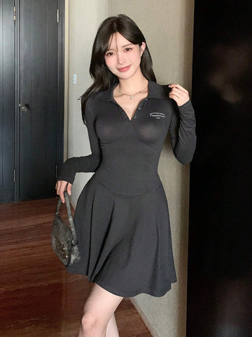 DAZY Women's Cinched Waist A-Line Hooded Print Mini Dress