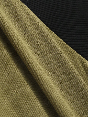 Women's Color Block Cropped Slim Fit T-Shirt