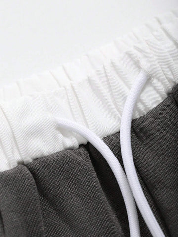 DAZY Women's Color Block Drawstring Waist Sweatpants
