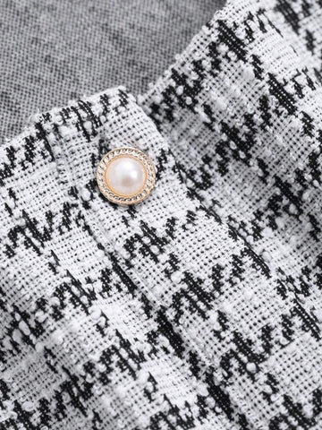 DAZY Women's Contrast Color Block Short Sleeve Front Button Simple Casual Shirt