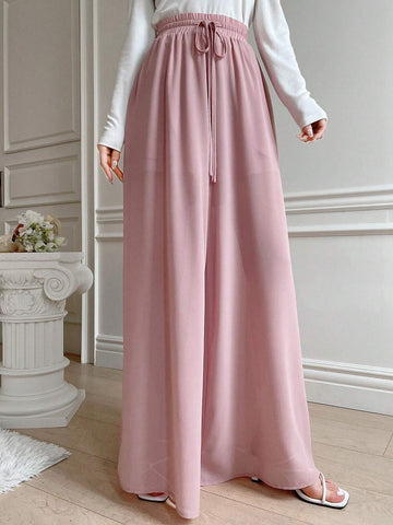 DAZY Women's Drawstring Waist Wide Leg Pants