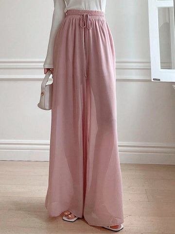 DAZY Women's Drawstring Waist Wide Leg Pants