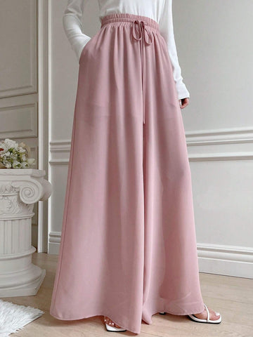 DAZY Women's Drawstring Waist Wide Leg Pants