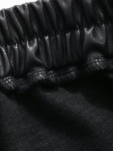 DAZY Women's Elastic Waist Faux Leather Shorts