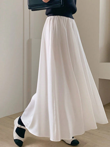 DAZY Women's Elastic Waist Pleated Skirt