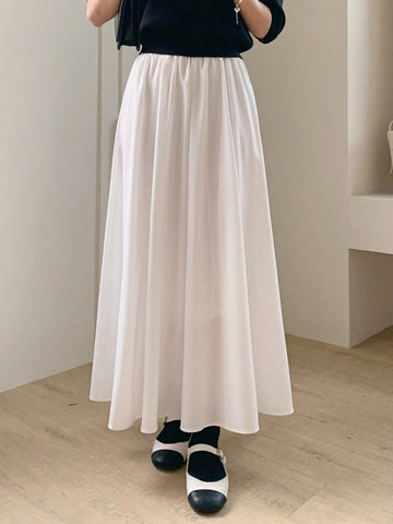 DAZY Women's Elastic Waist Pleated Skirt