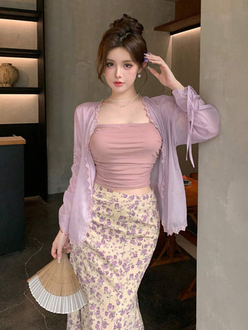 DAZY Women's Elegant And Simple Daily Two-Piece Set