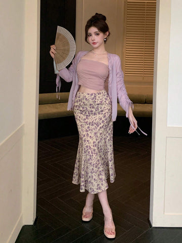 DAZY Women's Elegant And Simple Daily Two-Piece Set