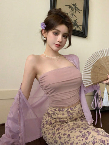 DAZY Women's Elegant And Simple Daily Two-Piece Set