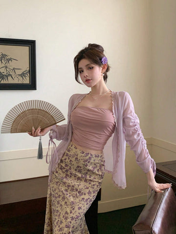 DAZY Women's Elegant And Simple Daily Two-Piece Set