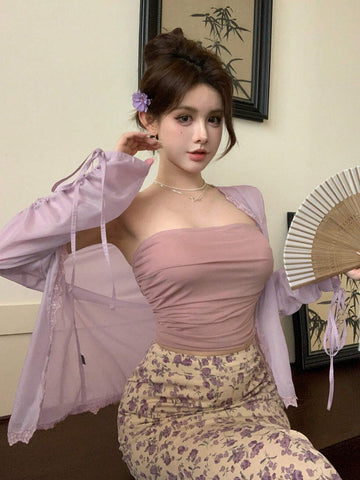 DAZY Women's Elegant And Simple Daily Two-Piece Set