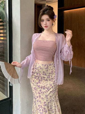 DAZY Women's Elegant And Simple Daily Two-Piece Set