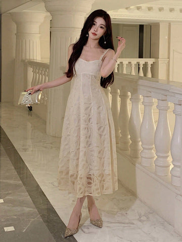 DAZY Women's Embroidered Spaghetti Strap Dress