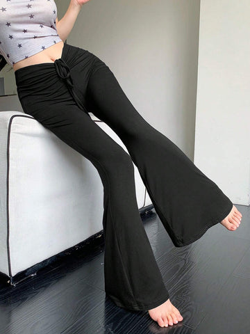 DAZY Women's Fashion Solid Color Flared Pants