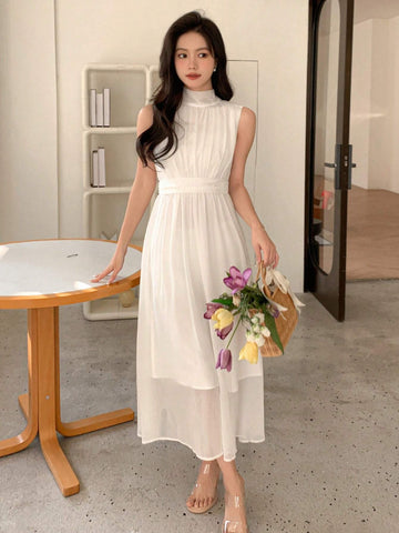 DAZY Women's Fashionable Elegant Halter Neck Vacation Dress