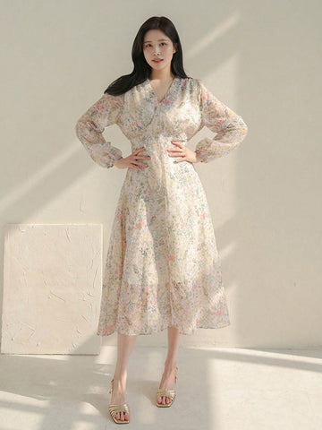 DAZY Women's Floral Print Dress