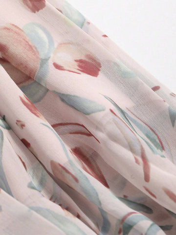 DAZY Women's Floral Printed Pleated Skirt