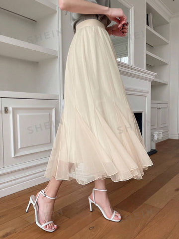 DAZY Women's High Waisted Mesh Skirt