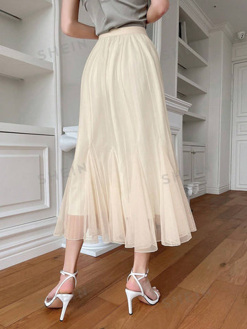 DAZY Women's High Waisted Mesh Skirt