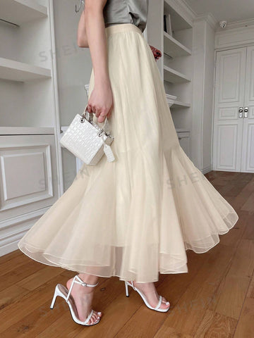 DAZY Women's High Waisted Mesh Skirt