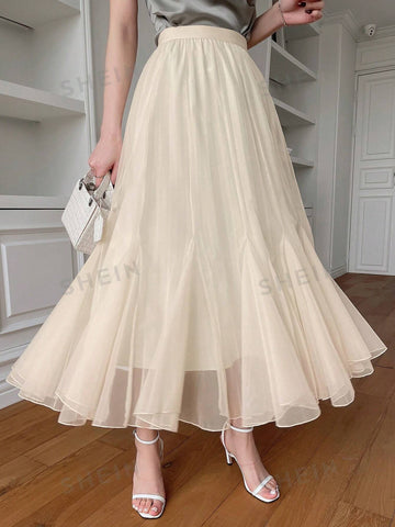 DAZY Women's High Waisted Mesh Skirt