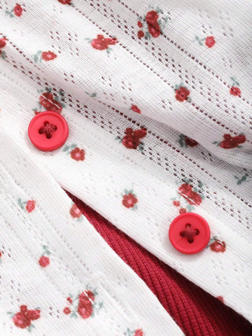 DAZY Women's Lace Splice Drawstring Side Slip Dress And Color-Block Front Button Short Sleeve Top Summer Two Piece Outfit