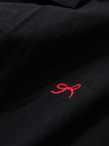 DAZY Women's Long Sleeve Bow Tie Puff Sleeve Blouse