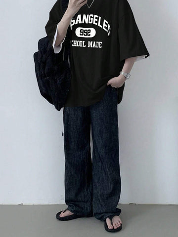 DAZY Women's Loose Fit Street Style Big Letter Print T-Shirt