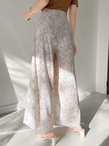 DAZY Women's Loose Floral Print Wide Leg Palazzo Pants