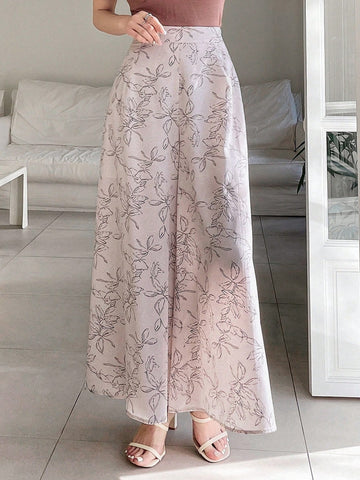 DAZY Women's Loose Floral Print Wide Leg Palazzo Pants