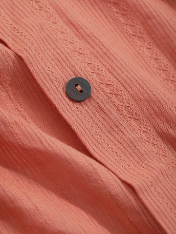 DAZY Women's Loose Solid Color Round Neck Long Sleeve Blouse