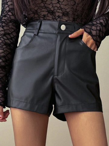 DAZY Women's Mini PU Shorts, Summer Outdoor Vacation
