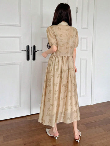 DAZY Women's New Chinese Style Floral Print Top And Skirt Two-Piece Set