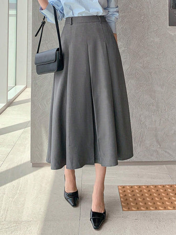 DAZY Women's Plain Ruched A-Line Skirt