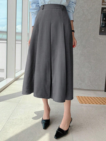 DAZY Women's Plain Ruched A-Line Skirt