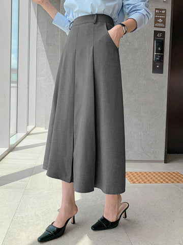 DAZY Women's Plain Ruched A-Line Skirt