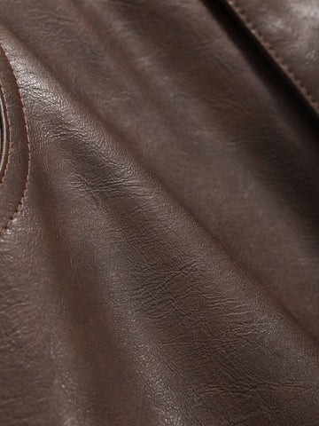 DAZY Women's Pu Leather Midi Skirt With Pockets