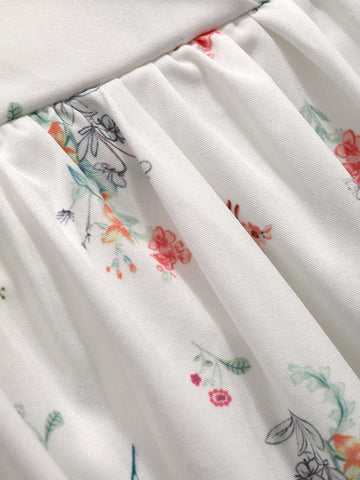 Women's Sleeveless Back Strap Tie With Embroidery Detailing Dress